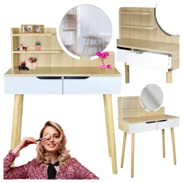 toaletka-kosmetyczna-z-lustrem-do-makijazu-2-szuflady-skandynawska-biala