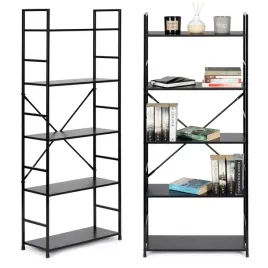 regal-drewniany-szeroki-nowoczesny-loft-5-polek-czarny-modernhome