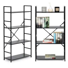 regal-drewniany-szeroki-4-polki-nowoczesny-loft-czarny