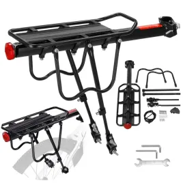 Zdjęcie produktu BAGAŻNIK ROWEROWY TYLNY ALUMINIUM Wytrzymały 50KG UNIWERSALNY XL ALUMINIOWY
