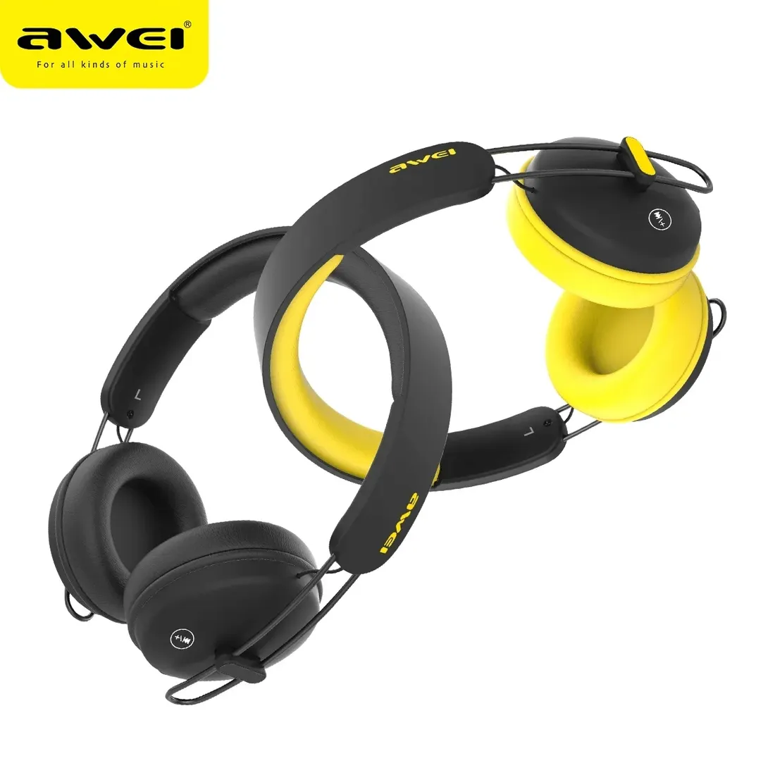 sluchawki-awei-a800bl-bass-bluetooth-zolte-stan-nowy