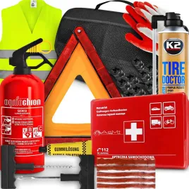 gasnica-apteczka-trojkat-zestaw-do-naprawy-opon-wkrety-tire-doctor-torba