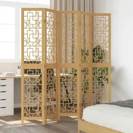 parawan-pokojowy-5-panelowy-brazowy-lite-drewno-paulowni-lumarko