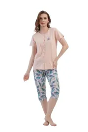 pizama-damska-bawelniana-krotki-rekaw-3-4-spodnie-zapinana-vienetta-r-xxl
