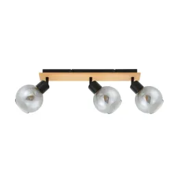 lampa-sufitowa-3-reflektory-szklane-dymione-klosze-drewno-italux