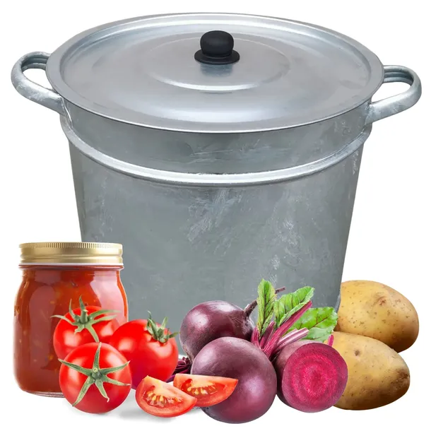 Kocioł ocynkowany stalowy 44cm pokrywa sitko duży garnek gar 50l