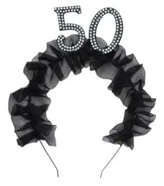 opaska-z-falbanka-i-perelkami-cyfra-50-glamour-czarna-urodziny