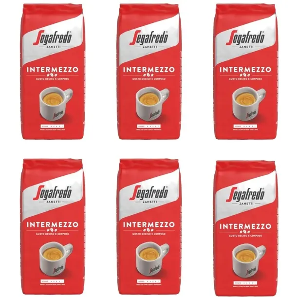 Kawa Ziarnista Segafredo Intermezzo Arabica Robusta Mieszana Zestaw 6x1kg