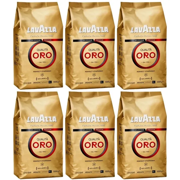 Kawa Ziarnista Lavazza Qualita Oro Arabica 100% Intensywna Zestaw 6 x 1kg