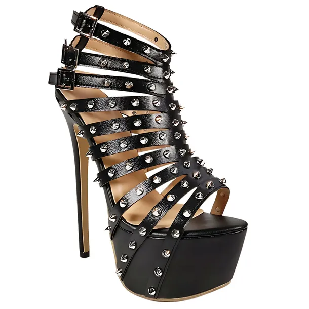 SZPILKI NA PLATFORMIE SEKSOWNE BUTY EROTYCZNE Z ĆWIEKAMI SEXYHEELS 16 CM 39