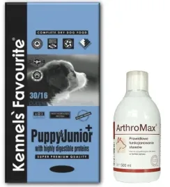 kennels-puppy-junior-plus-20-kg-sucha-karma-szczeniak-arthromax-500-ml