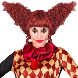 peruka-strasznej-pani-klaun-bordowa-grzywka-akcesoria-halloween
