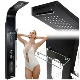 bateria-panel-prysznicowy-z-hydromasazem-deszczownica-stal-matowy-czarny