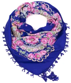 chusta-ludowa-wariacja-szafirowy-or-kwiecista-folk-z-fredzlami-sz13024