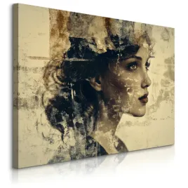 obraz-na-plotnie-do-salonu-portret-kobiety-abstrakcja-styl-vintage-100x70