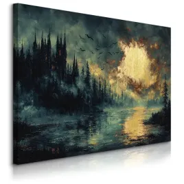 obraz-scienny-do-salonu-abstrakcja-zamek-las-gory-krajobraz-natura-120x80