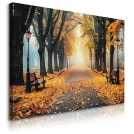 obraz-canvas-do-salonu-sypialni-jesienny-las-park-malarstwo-vintage-100x70