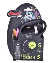 smycz-flexi-automatyczna-black-design-s-5-m-pink