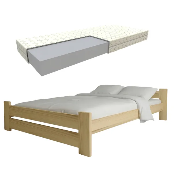 ŁÓŻKO POJEDYNCZE EKO MINI 90x200 SOSNA + MATERAC PIANKA STELAŻ GRATIS