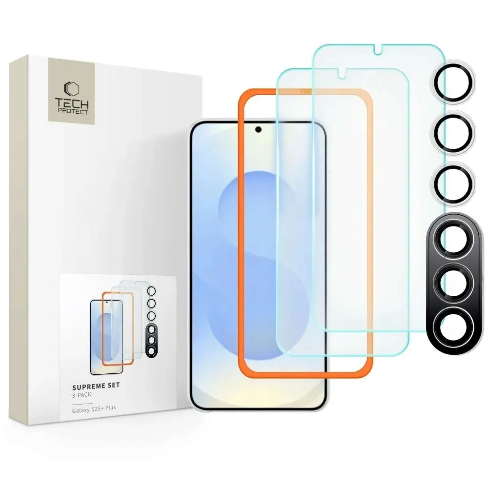 szklo-hartowane-tech-protect-supreme-set-do-galaxy-s25-plus-3-pack-stan-nowy