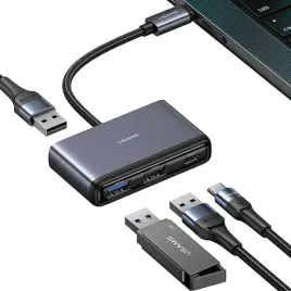 adapter-usams-us-sj627-hub-4w1-usb-c-2xusb-a-2-0usb-a-3-0usb-c-szary