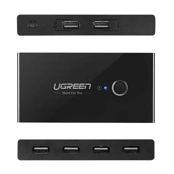 switch-przelacznik-kvm-usb-2x4-ugreen-usb-2-0-stan-nowy-waga-z-opakowaniem-0-23-kg