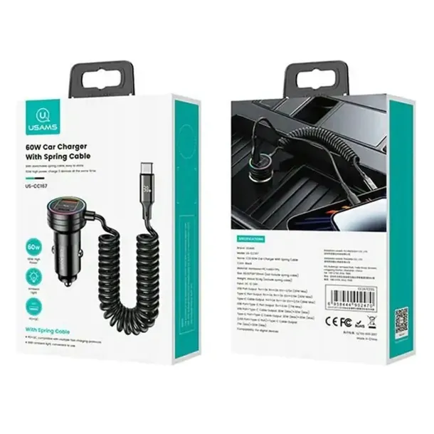 usams-ladowarka-samochodowa-2xusb-c-1xusb-a-60w-stan-nowy-dlugosc-przewodu-1-m