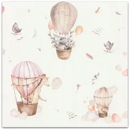 tapeta-dziecieca-balony-rozowe-zwierzatka-flizelinowa