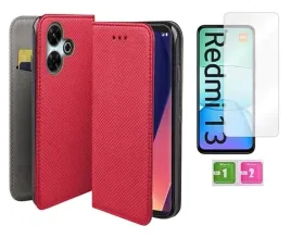 etui-z-klapka-do-xiaomi-redmi-13-4g-13-5g-czerwony-case-szklo-na-ekran