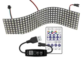 panel-matryca-modul-led-ws2812b-cyfrowa-8-x-32-cm-256-czip-5v-zestaw