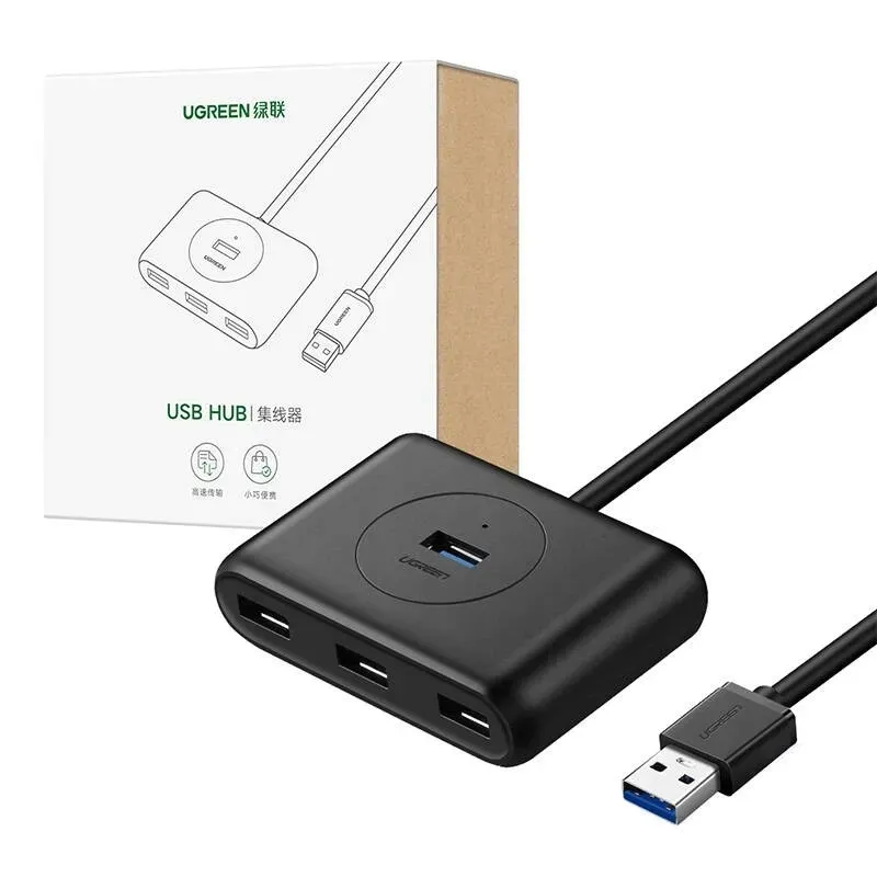 adapter-ugreen-cr113-usb-a-4xusb-a-3-0-5gbps-1m-czarny