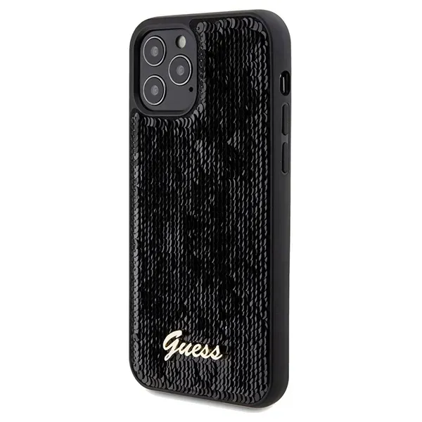 etui-guess-do-apple-iphone-12-12-pro-hardcase-sequin-script-metal-czarny-kolekcja-sequin-script-metal