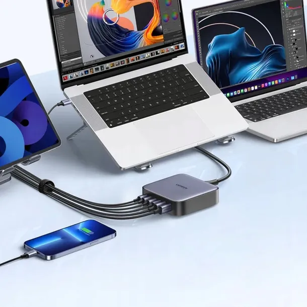 ladowarka-sieciowa-ugreen-2xusb-a-4xusb-c-gan-200w-przewod-w-zestawie-nie
