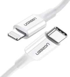 kabel-ugreen-us171-usb-c-lightning-mfi-3a-1-5m-bialy