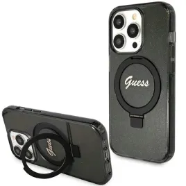 etui-guess-do-iphone-15-pro-hardcase-ring-stand-script-glitter-magsafe