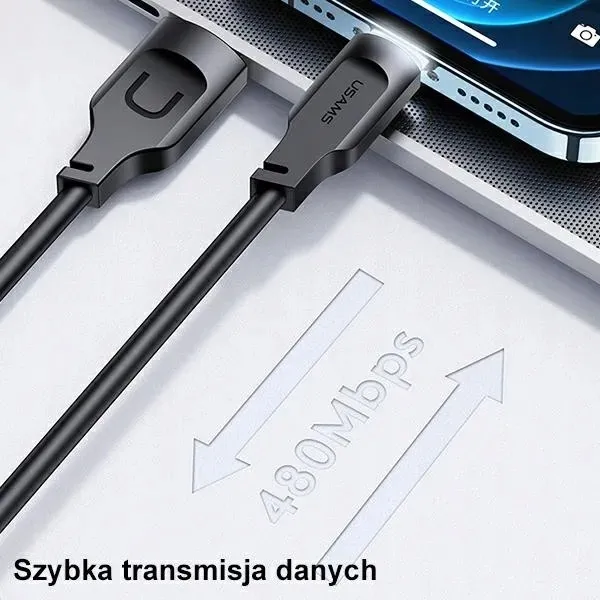 kabel-przewod-usb-lightning-120cm-usams-lithe-stan-nowy