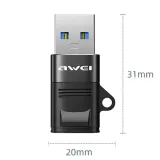 adapter-przejsciowka-awei-cl-13-usb-c-usb-a-czarny-stan-nowy