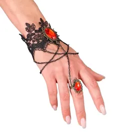 gotycka-bransoletka-z-pierscionkiem-czarna-akcesoria-przebrania-halloween