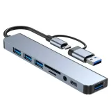 hub-adapter-przejsciowka-usb-c-8w1-4xusb-hdmi-sd-typ-c-jack-kod-producenta-m555089