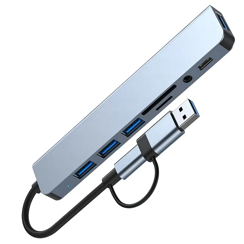 hub-adapter-przejsciowka-usb-c-8w1-4xusb-hdmi-sd-typ-c-jack-stan-nowy