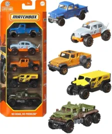 matchbox-5pak-zestaw-5-autek-no-road-no-problem-hvt81-metalowe-samochodziki