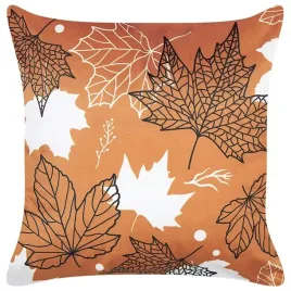poduszka-dekoracyjna-poinsettia-welur-45-x-45-cm-pomaranczowy-wzor-roslinny