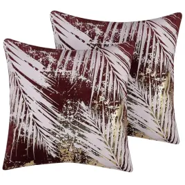 zestaw-2-poduszek-dekoracyjnych-calla-welur-45-x-45-cm-czerwony-wzor-roslin