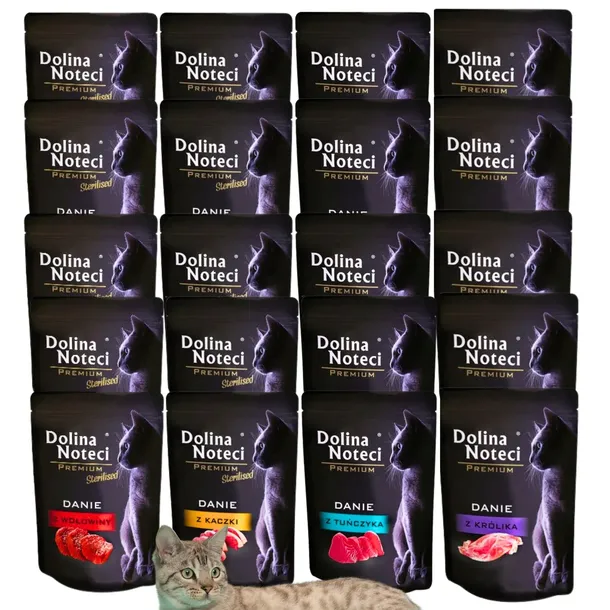 KARMA MOKRA DLA KOTA DOLINA NOTECI DANIE KOT MIX 4 SMAKÓW 20 X 85 G