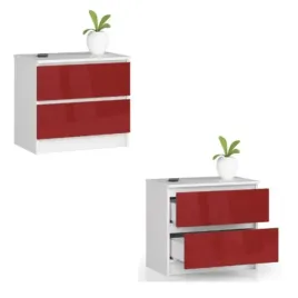 komoda-szafka-k60-2-szuflady-biala-czerwony-polysk-akd