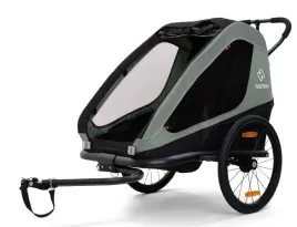 przyczepka-rowerowa-dla-dziecka-hamax-traveller-twin-khaki-czarna