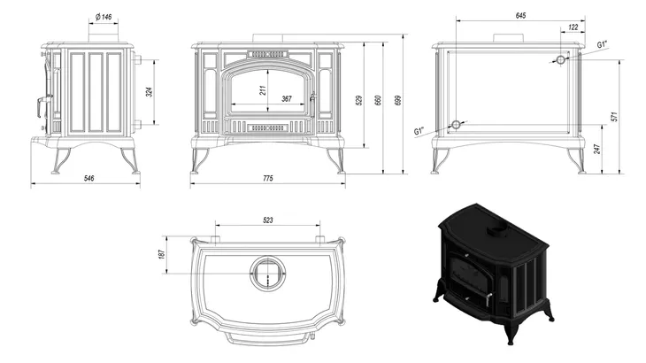 piec-zeliwny-wolnostojacy-koza-k9-z-plaszczem-wodnym-fi-150-glebokosc-54-cm