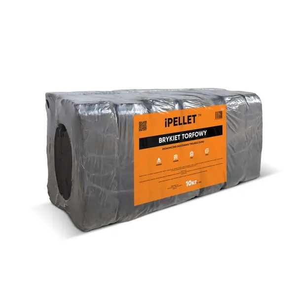 iPELLET PREMIUM Brykiet Torfowy Węgiel 1000kg Dobry Opał do kominka, pieca