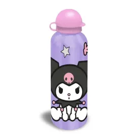 butelka-aluminiowa-bidon-korek-niekapek-kuromi-fioletowa