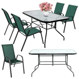 meble-ogrodowe-stol-duzy-ogrodowy-szklany-krzeslo-metalowe-zielone-4-szt